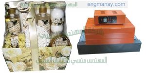 سلفنة كراتين و سلفنة علب هدايا و تغليف اطباث و تغليف اواني وتغليف الصناديق و العلب بسلوفان شرنك شفاف